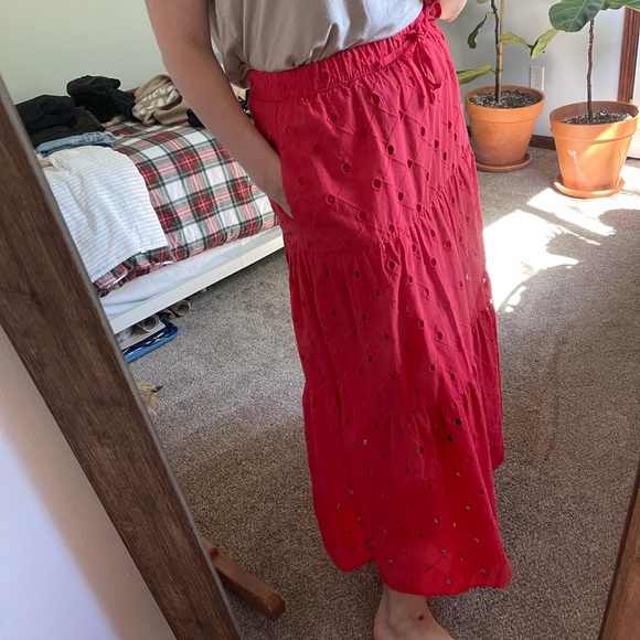 A New Day red eyelet skirt - Picture 6 of 8
